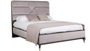 Diletta 6' Ebony Ecru Velvet Bed