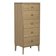 Hadley Natural Oak 5 Drawer Tall Chest