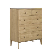 Hadley Natural Oak 5 Drawer Medium Chest