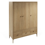 Hadley Natural Oak 3 Door Wardrobe