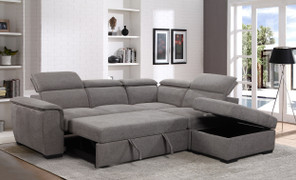 Prague Sectional Pull Out Grey Sofa
