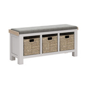 Salcombe Stone Grey Storage Bench With Cushion