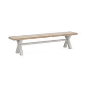 Salcombe Stone Grey Cross Leg Bench 200cm Without Cushion