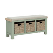 Salcombe Sage Storage Bench With Cushion