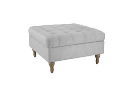 Abbott Button Top Storage Ottoman Light Grey