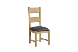 Delaney Oak Dining Chair Grey PU Seat