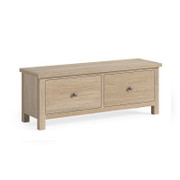 Modern Country All Oak Large 2 Drawer Bench