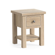 Modern Country All Oak Lamp Table with Shelf