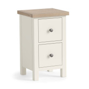 Modern Country Coconut White Narrow Bedside