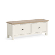 Modern Country Coconut White Large 2 Drawer Bench