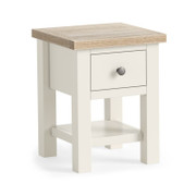 Modern Country Coconut White Lamp Table With Shelf