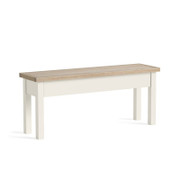 Modern Country Coconut White Shallow Storage Bench