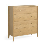 Paris Natural Oak 2 Over 3 Drawer Chest