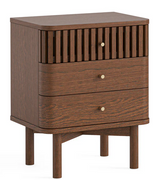 Soho Brown Oak 3 Drawer Bedside 