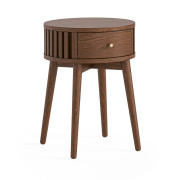 Soho Brown Oak Round Side Table