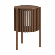 Soho Brown Oak Story Side Table With Door
