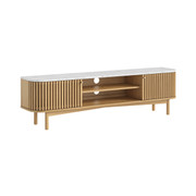 Soho Natural Oak Large Media Unit With Marble Top