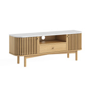 Soho Natural Oak Small Tv Unit With Marble Top