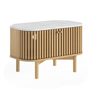 Soho Natural Oak Corner Media Unit With Marble Top