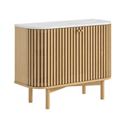 Soho Natural Oak Small Sideboard With Marble Top