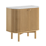 Soho Natural Oak Cupboard With Marble Top