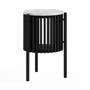 Soho Black Story Side Table With Marble Top