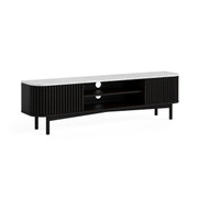 Soho Black Large Media Unit With Marble Top