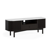 Soho Black Small Media Unit With Marble Top