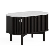 Soho Black Corner Media Unit With Marble Top