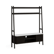 Soho Black Small Display Media Unit With Marble Top