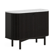 Soho Black Small Sideboard With Marble Top