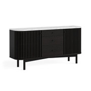 Soho Black Sideboard With Marble Top