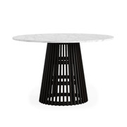 Soho Black Round Dining Table With Marble Top