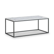 Marmora Rectangular Coffee Table - Grey Base - White Marble