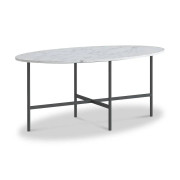 Marmora Oval Coffee Table - Grey Base - White Marble