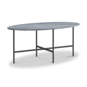Marmora Oval Coffee Table - Grey Base - Grey Marble