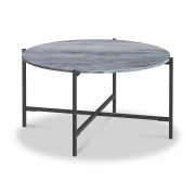Marmora Round Coffee Table - Grey Base - Grey Marble