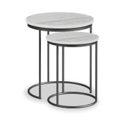 Marmora Nest Of Table - Grey Base - White Marble