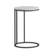 Marmora C Side Table - Grey Base - White Marble