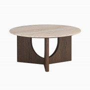 California Coffee Table With Travertine Top