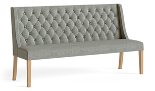 Normandy Grey Button Back Upholstered Dining Sofa