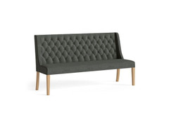 Normandy Charcoal Button Back Upholstered Dining Sofa