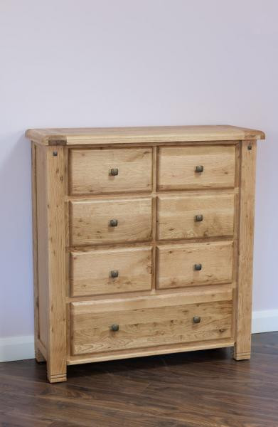 Donny Oak 7 Drawer Tall Chest Ideal Furniture