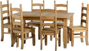 Corona 5'Fixed Dining Set With 6 Chairs 