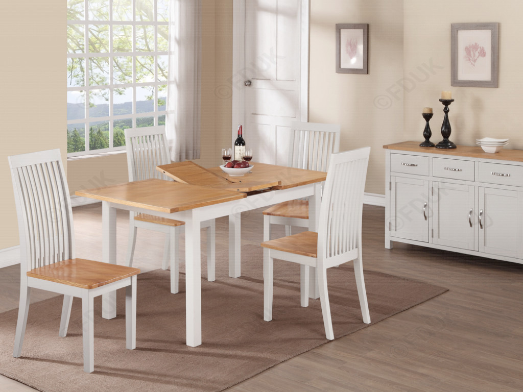 Hartford Painted Oak 4 Extension Table Ideal Furniture