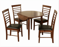 Hanover Dark Round Drop Leaf Dining Set With 4 Chairs