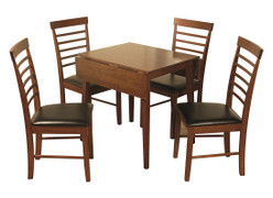 Hanover Dark Square Drop Leaf Dining With 4 Chairs