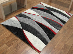 Tempo Wave Collection Rug-Red/Black (160x220cm)