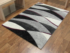 Tempo Wave Collection Rug-Purple/Black (67x240cm)