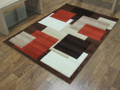 Tempo Squares Collection Rug-Brown/Terra (67x240cm)